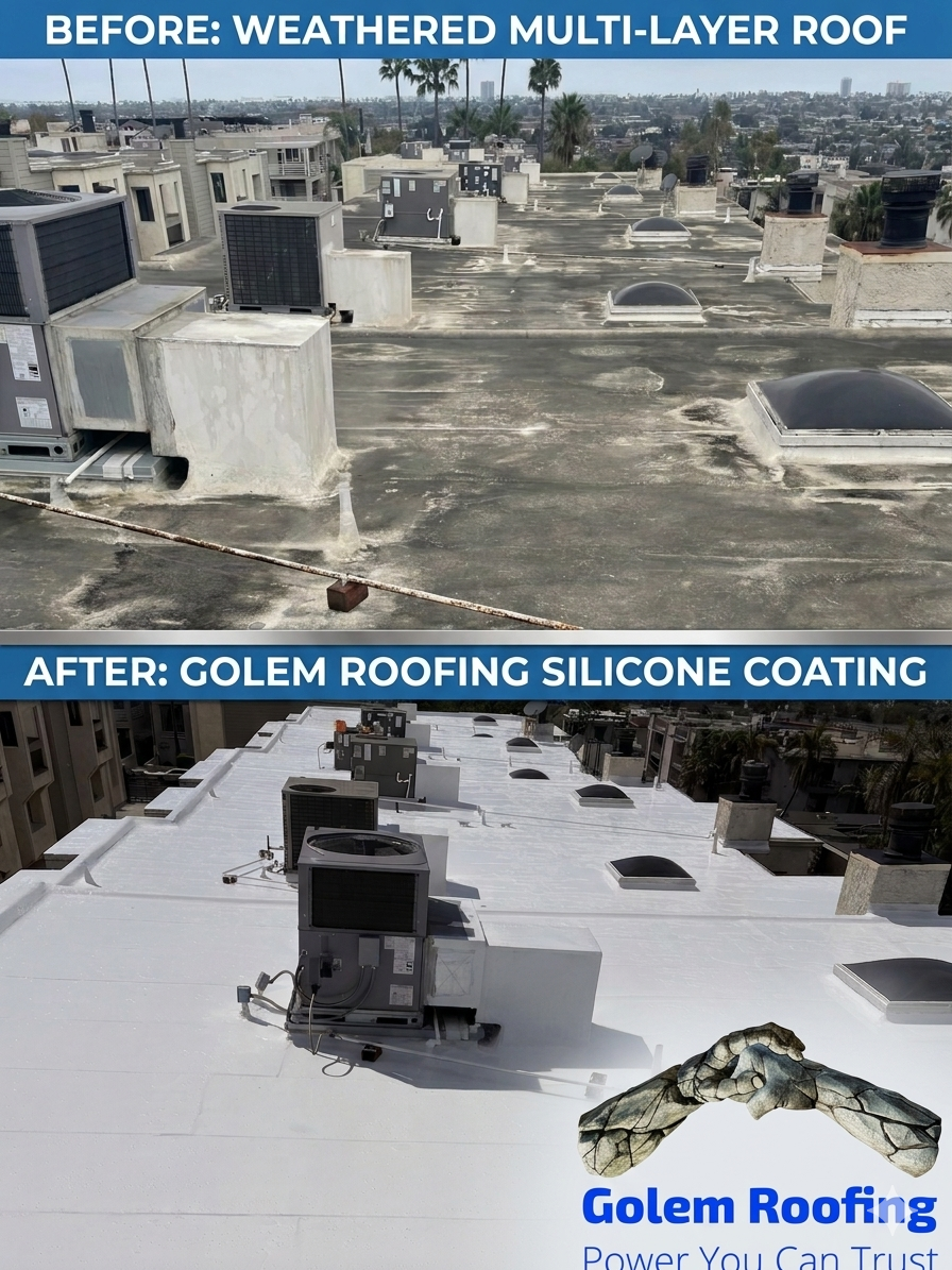 13,000 square foot HOA roof restoration in Signal Hill