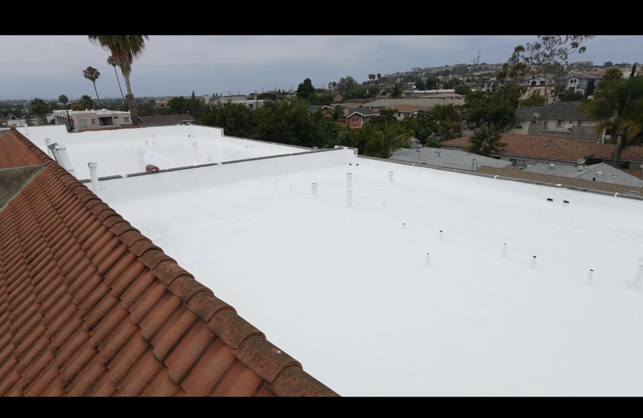 Flat Roof Silicone Restoration - Long Beach, CA