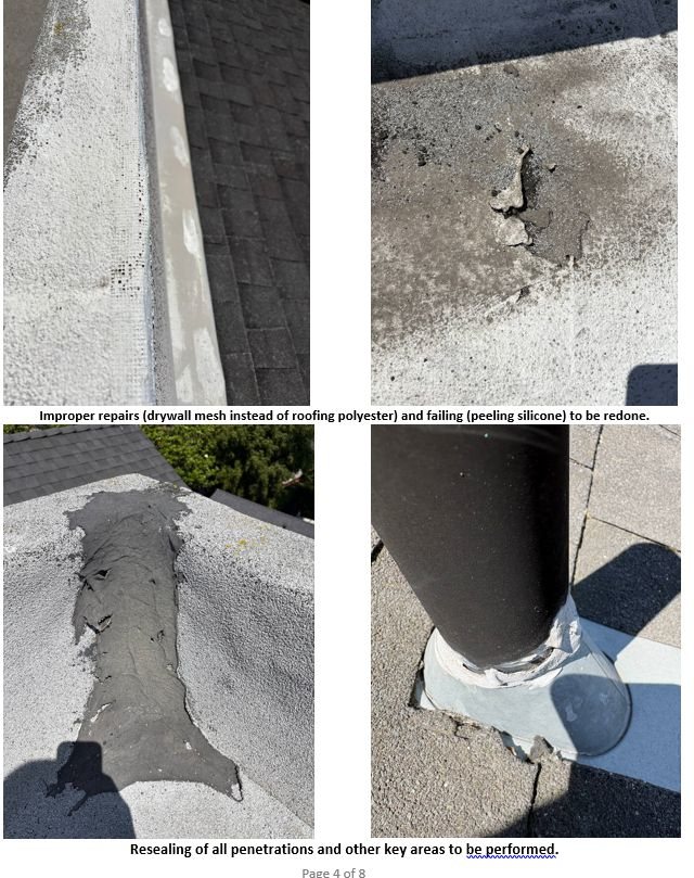 Written report or documentation screenshot for roof inspection written reports.