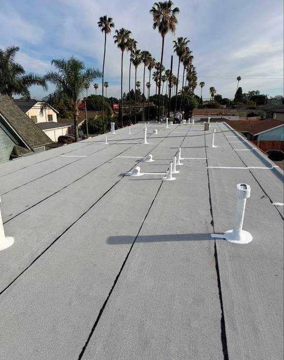 Golem Roofing project photo for silicone roof coatings in Southern California.