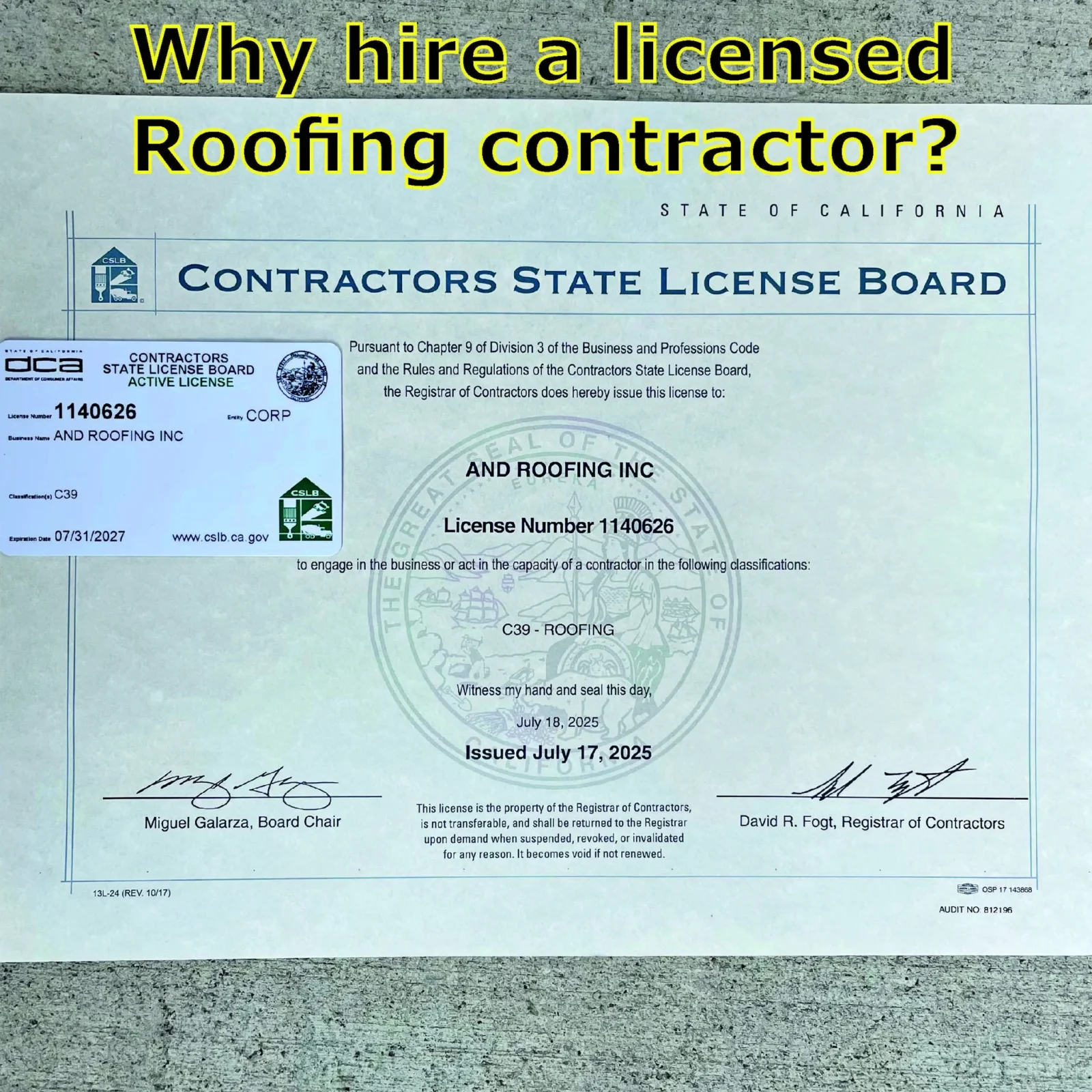 Why You Should Always Hire a Licensed Roofing Contractor — photo 1 of 2
